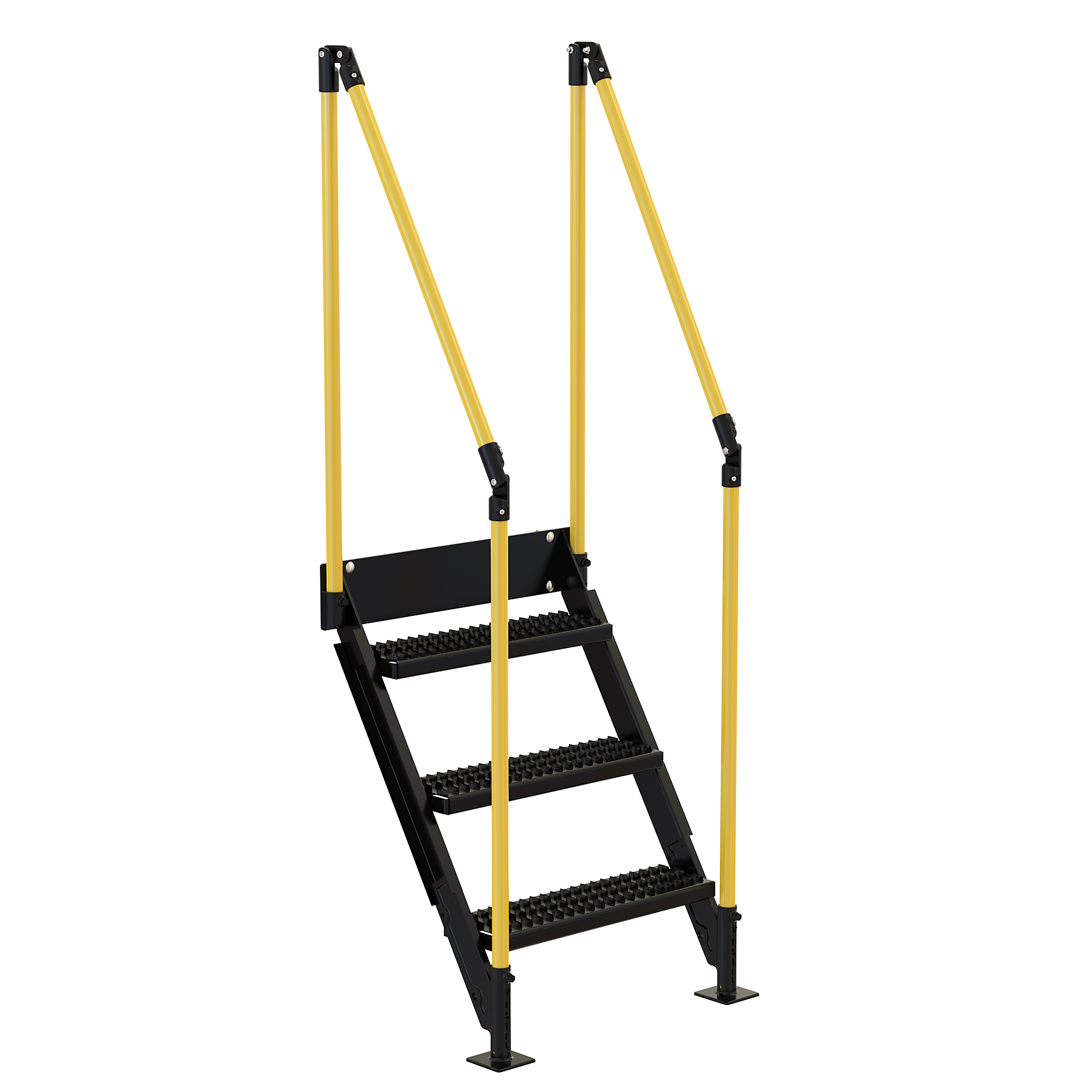 Vestil Work Platform Stairs - 40in. Tall, 3 Steps, 500-Lb. Capacity, Steel, Powder-Coated, Model# PWPS-ST-3-40-BKYL